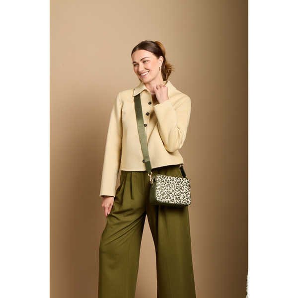 Olive Leopard - Soho Double Zip