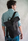 Mens Roll Top Backpack With Graphite Stripe - by Paul Oliver