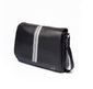 Mens Messenger Bag With Black and White Stripe - by Paul Oliver