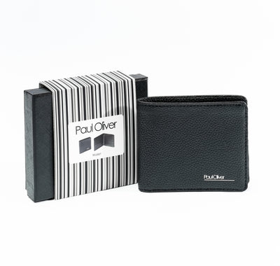 Traditional Mens Wallet With Graphite Stripe In Presentation Box - by Paul Oliver