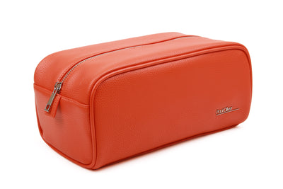 Mens Luxury Zip Wash Bag Orange - by Paul Oliver