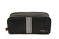 Mens Luxury traditional shaped wash bag with orange stripe - by Paul Oliver
