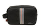 Mens Luxury wash bag with handle and orange stripe - by Paul Oliver