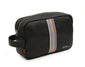 Mens Luxury wash bag with handle and orange stripe - by Paul Oliver