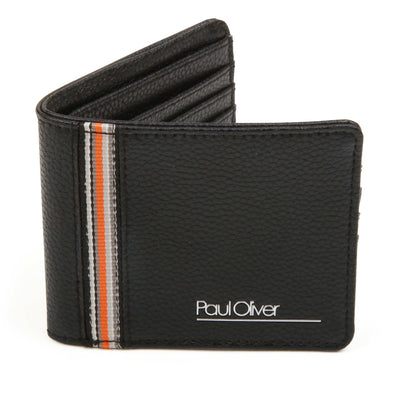 Traditional Mens Wallet With Orange Stripe In Presentation Box - by Paul Oliver
