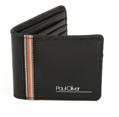Traditional Mens Wallet With Orange Stripe In Presentation Box - by Paul Oliver