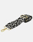 Black and silver leopard woven shoulder strap