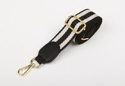 Black and white woven shoulder strap