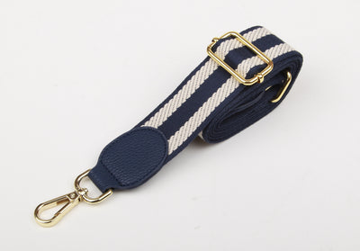 Navy and White woven shoulder strap