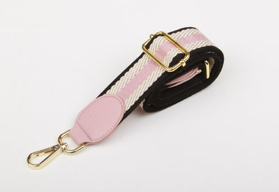Pink and White woven shoulder strap
