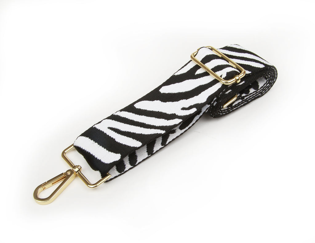 Zebra woven shoulder strap Alice Wheeler London