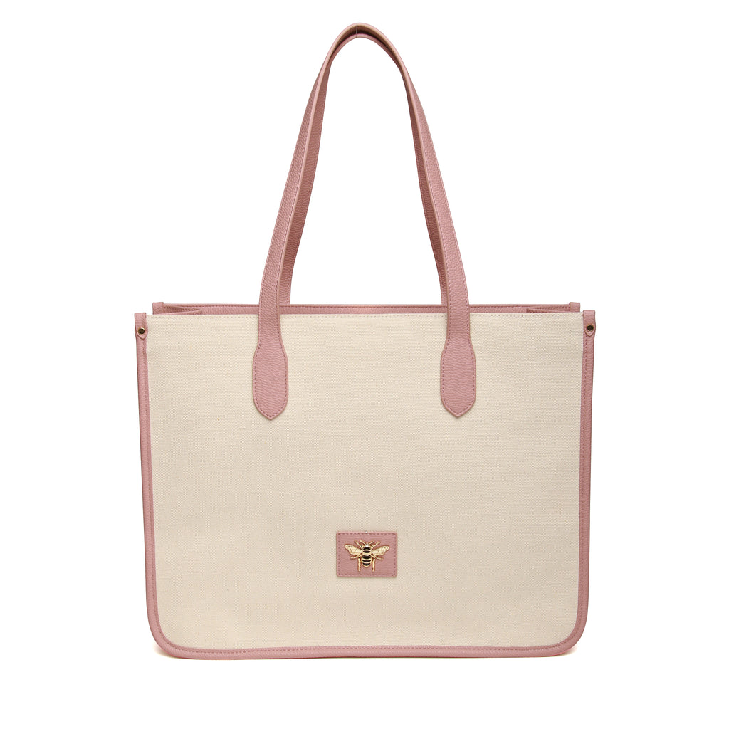 Pink canvas tote hotsell