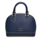 Navy & Cream - waxed edge Windsor handbag