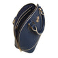Navy & Cream - waxed edge Windsor handbag