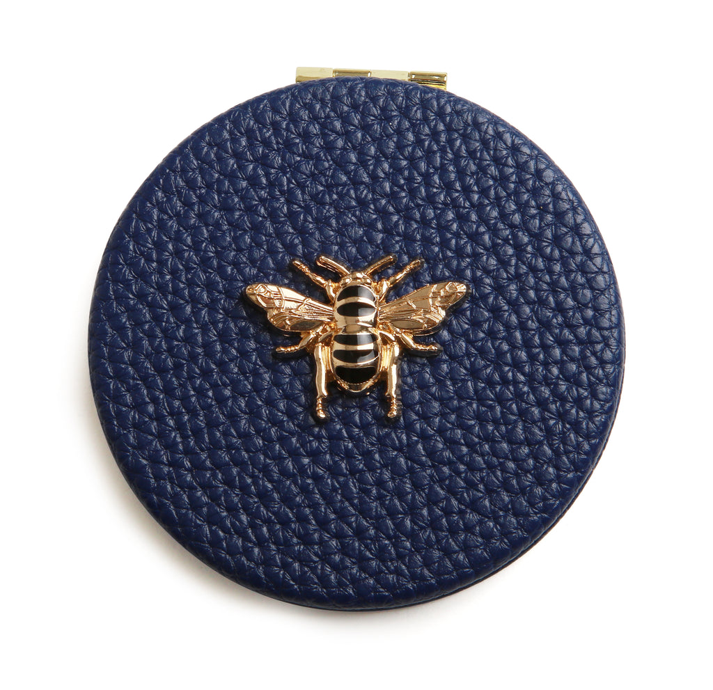 Navy Round Compact mirror Alice Wheeler London