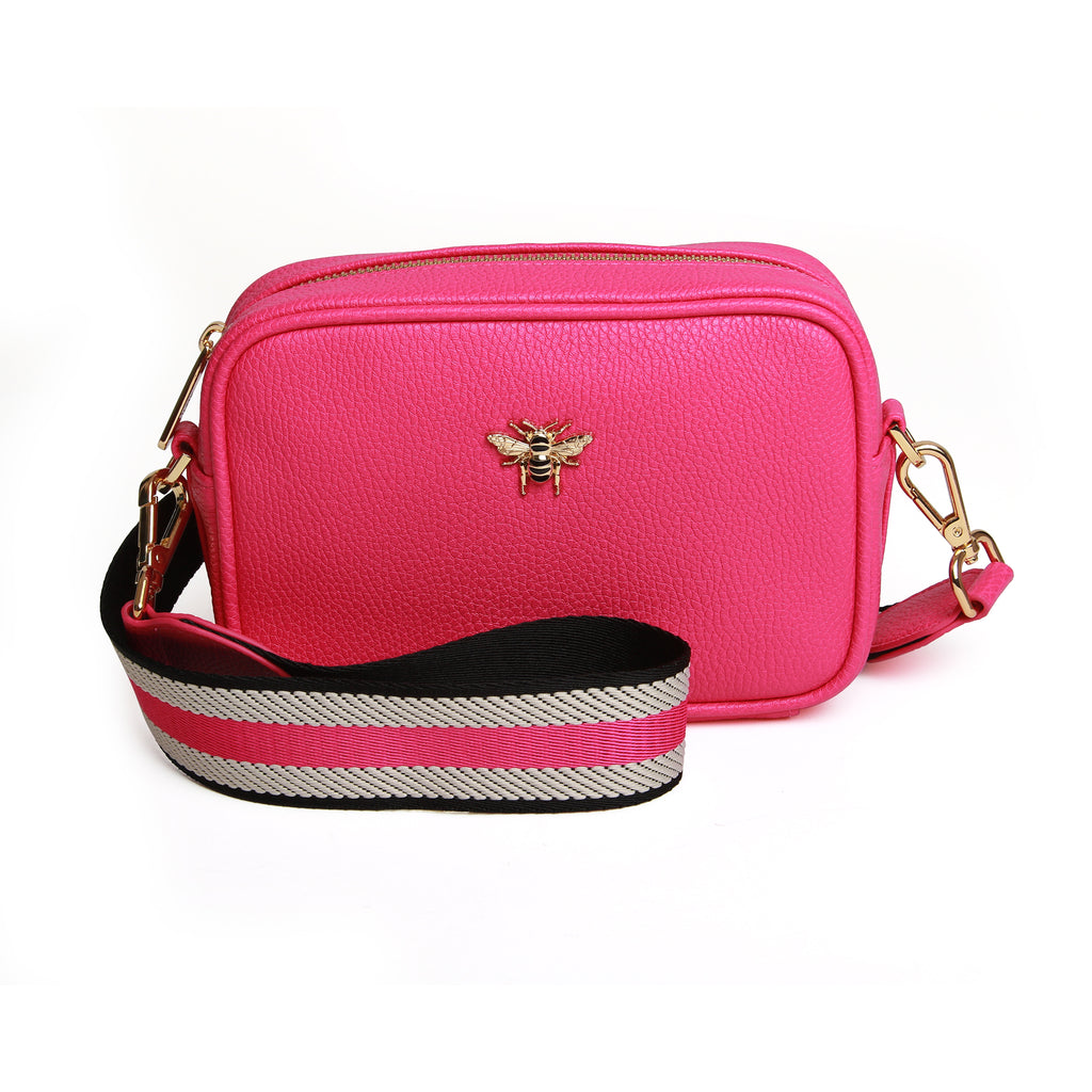 Hot Pink  - Mini mayfair with webbing strap